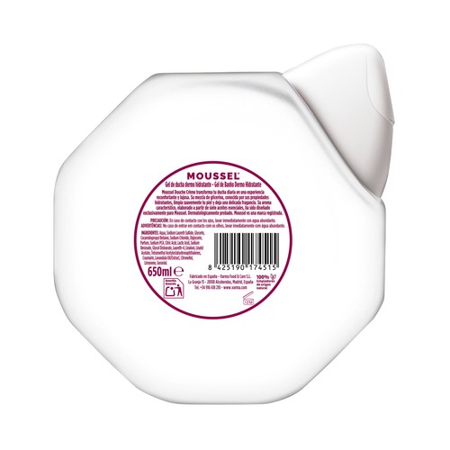 MOUSSEL Gel de baño o ducha cremoso, dermo hidratante con pH neutro 650 ml.