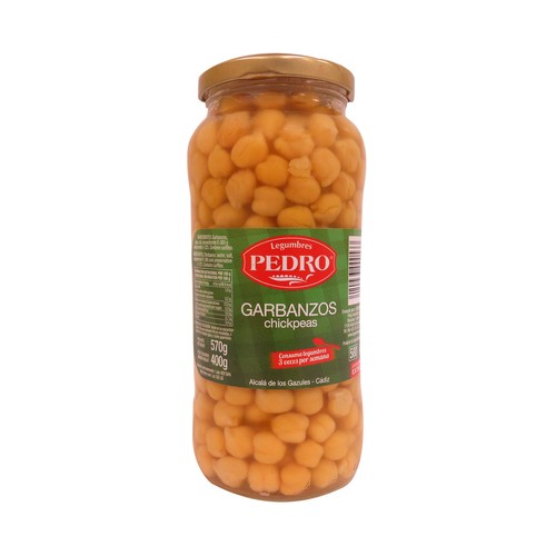 PEDRO Garbanzo cocido frasco de 400 gramos.