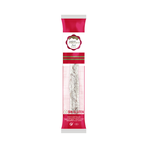 LA PERLA DEL PIRINEO Fuet de categoría extra elaborado con la receta tradicional sin gluten embutido en tripa natural LA PERLA DEL PIRINEO 160 g.