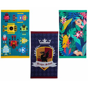 Toalla de playa velour infantil, 70x120cm, 100% algodón, 320g/m², ACTUEL. diferentes modelos, 1 unidad.