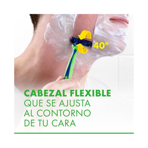 GILLETTE Sensor 3 sensitive Maquinilla de afeitar desehable con cabezal pivotante y flexible de 3 hojas 5 uds.