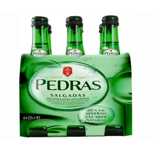 PEDRAS SALGADAS Agua mineral con gas pack de 6 uds. de botellas de 25 cl.