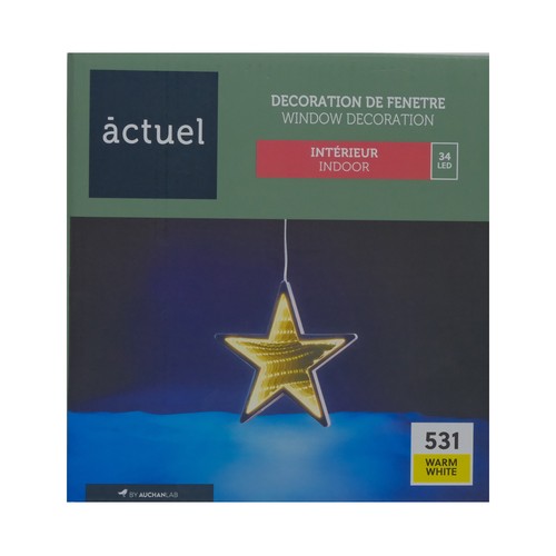 Colgante para Ventana Luz 34 Led a pilas, Árbol, Campana, Estrella para interiores modelos surtidos, ACTUEL