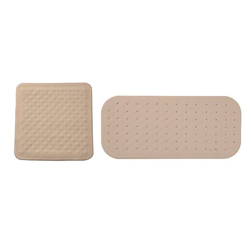 Alfombra de goma antideslizante para  baño, 55x55cm, color beige, ACTUEL.