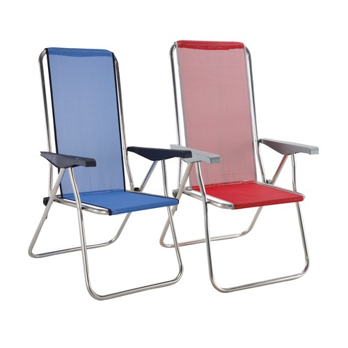 Silla de playa plegable para jardín, playa o piscina, medidas: 61x59x106 centímetros, EREDU.