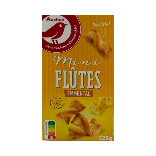 PRODUCTO ALCAMPO Mini flautas hojaldradas al queso, 125 g.