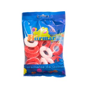 Imagen de BURMAR Caramelos de goma, aros de fresa 100 g.