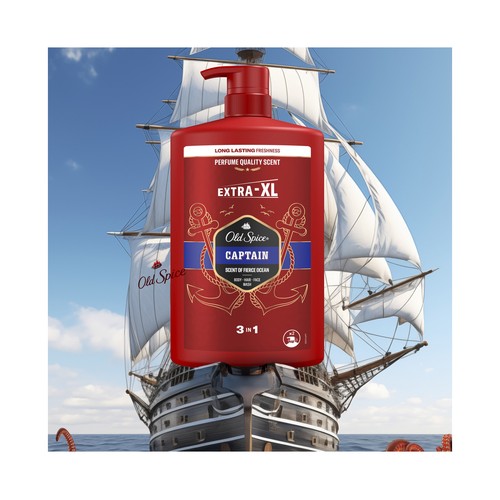 OLD SPICE Captain Gel de ducha 3 en 1 (cuerpo, cabello y cara) 1 l.