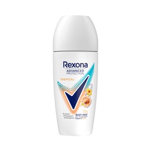 Imagen de REXONA Advanced protection tropical Desodorante roll on para mujer con aroma tropical y protección antitranspirante hasta 72 horas 50 ml.