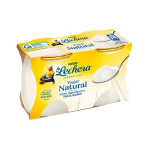 LA LECHERA Yogur cremoso natural elaborado con leche entera de vaca de origen español de Nestlé 2 x 125 g.