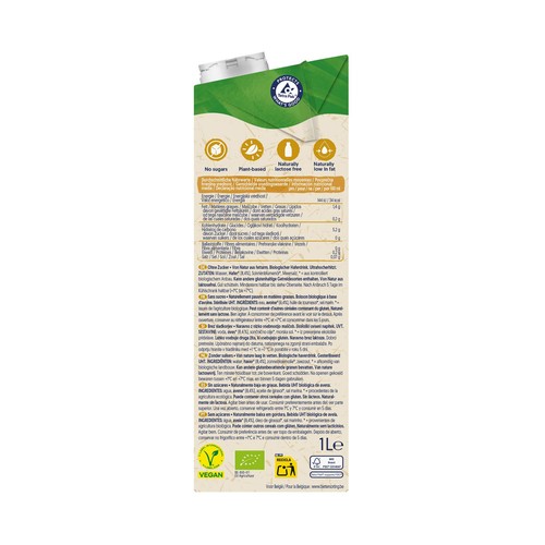 ALPRO Bio Bebida vegetal ecológica de avena, sin azúcares 1 l.