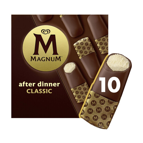 MAGNUM Helado de vainilla cubierto de chocolate con leche MAGNUM Classic de Frigo 10 x 29 ml.