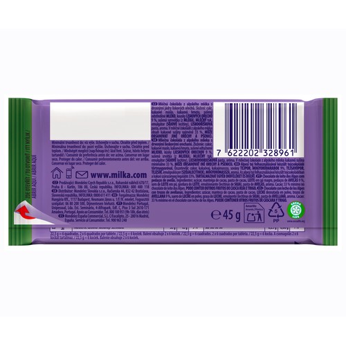 MILKA Chocolate con leche y avellanas 45 g.