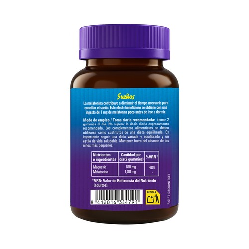NATURTIERRA Sueño Gominolas (gummies) de magnesio con melatonina 30 uds.