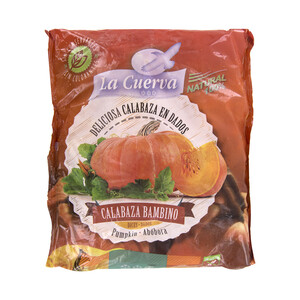 LA CUERVA Calabaza cortada en dados, 100% natural, sin conservantes ni colorantes LA CUERVA 1 kg.