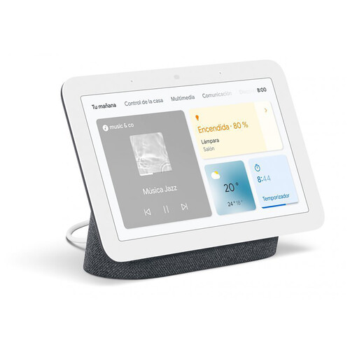 Altavoz inteligente GOOGLE Nest Hub carbón (2º Generación), pantalla táctil de 7, control por voz, Wi-Fi, Bluetooth 5.0, Chromecast integrado.