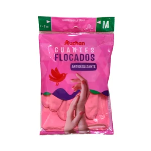 PRODUCTO ALCAMPO Guantes de látex y algodón flocados especial baños talla mediana 7-7 1/2 PRODUCTO ALCAMPO 1 par