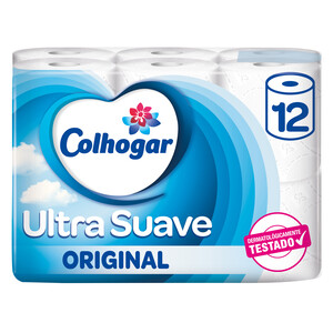 COLHOGAR Papel higiénico Ultrasuave Original 12 rollos