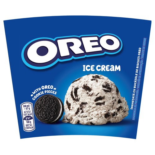 OREO Tarrina de helado de vainilla con tozos de galletas al cacao 425 ml.