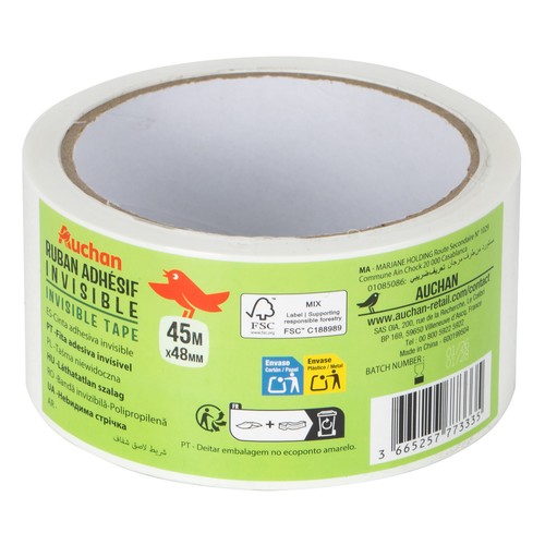 Rollo cinta transparente 48 mm x 45 m. ALCAMPO