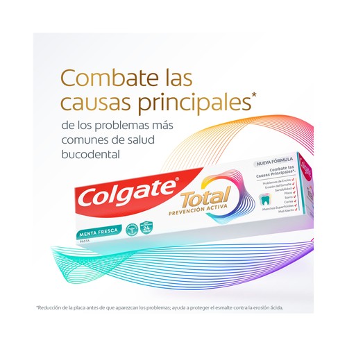 COLGATE Total prevención activa Pasta de dientes con sabor a menta fresca 75 ml.
