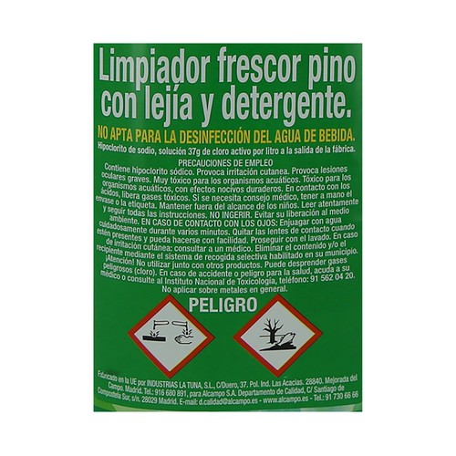 PRODUCTO ALCAMPO Deterlejía pino 2 l.