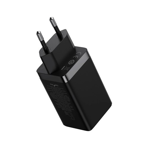 Cargador pared BASEUS Gan5 Pro ultrarápido, 65W, 2C+USB, color negro