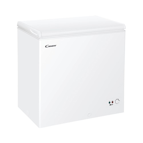 Arcón congelador CANDY CCHH 200E, clasificación energética: E, H: 84,5cm, A: 94,5cm, F: 57,5cm, capacidad total: 196L.