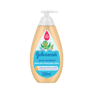 JOHNSON'S Jabón líquido de manos líquido, especial para niños JOHNSON´S Pure protect 300 ml.
