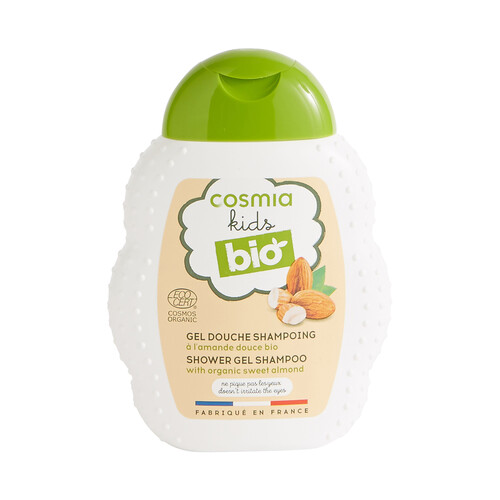 COSMIA Gel para baño o ducha y champú para niños con almendra dulce bio COSMIA Kids bio 250 ml.