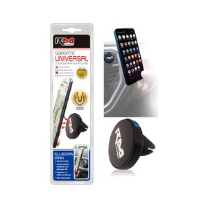 Imagen de Soporte universal para smartphones con imán y pinza para rejilla de aire ROLMOVIL.