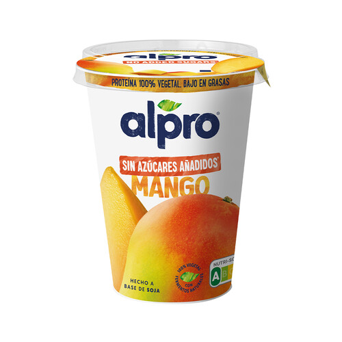 ALPRO Especialidad de soja vegetal con fermentos del yogur y trocitos de mango 400 g.