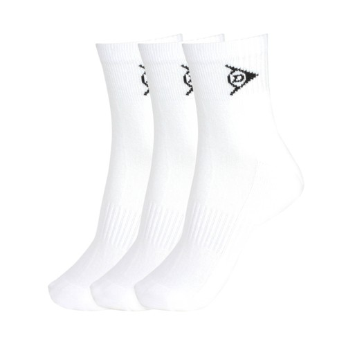 Pack de 3 pares de calcetines tobilleros DUNLOP Running, color blanco, talla 39/42.