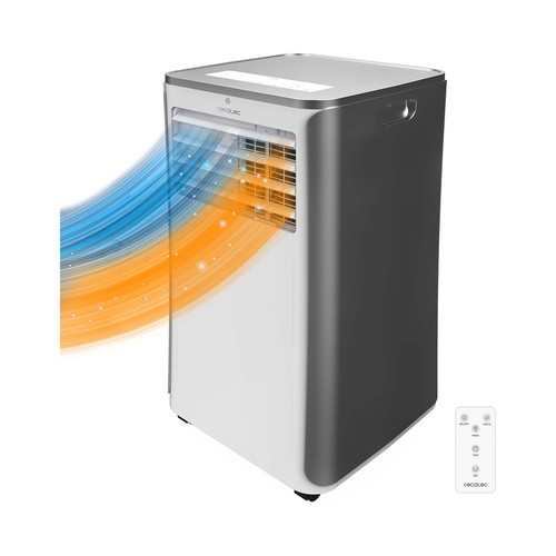 Aire acondicionado portátil CECOTEC Forceclima 9400 Soundless Heating, 9000 BTU, 5 modos, pantalla Led, deshumidificación, área 20m2
