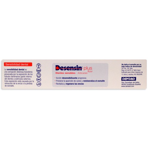 DESENSIN Dentífrico con flúor anti caries especial para dientes sensibles DESENSIN 125 ml.