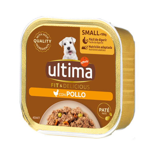 ULTIMA Comida para perro pequeño húmeda con pollo 150 g.