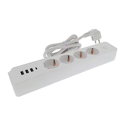 Base multifunción, 4 x 16A + 3 USB tipo A + 1 USB tipo C, 1,4 metros de cable, OSCA CONNECT.