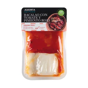 ALKORTA Lomo de bacalao con tomate y pimiento rojo 300 g.