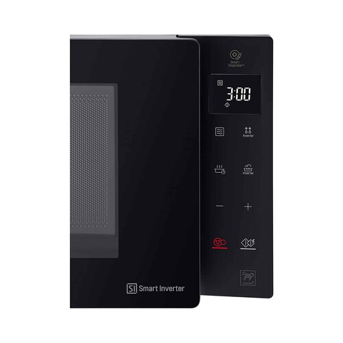 Microondas con grill LG MH6535GIB, color negro, Smart Inverter, capacidad 25L, potencia: 1000W, Grill: 900W.