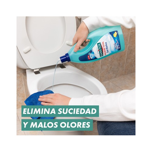 SANYTOL Limpiador de baño en gel sin lejia, aroma a limón 1.2 l.