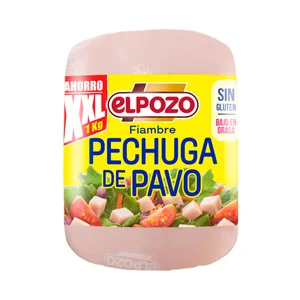 EL POZO Fiambre de pechuga de pavo sin lactosa y sin gluten 1 kg.