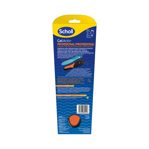SCHOLL Gel activ profesional Plantillas talla L (40 - 46.5) para calzado de trabajo 2 uds.