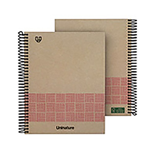 Cuaderno de espirales A4, 80 hojas de 90 gr, 4 x 4, surtido de diseños, UNINATURE.