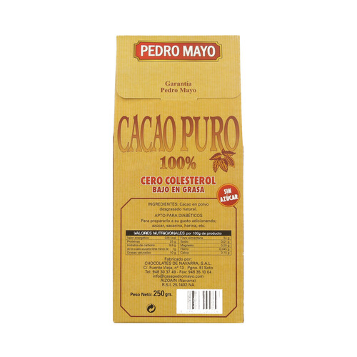 PEDRO MAYO Cacao en polvo puro natural PEDRO MAYO 250 gr,