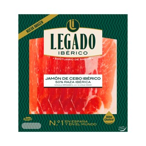 De El Pozo Jamón de cebo ibérico (50% raza ibérica), cortado en lonchas finas con separador de 60 g.