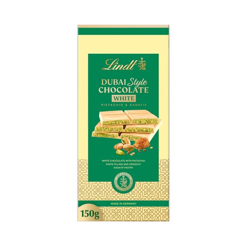 LINDT Chocolate blanco Dubai Style 150 g.