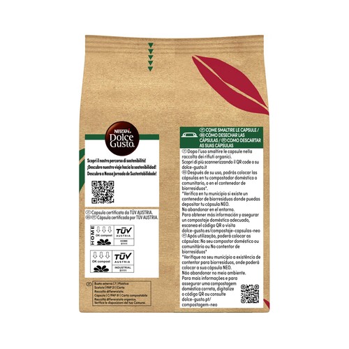 DOLCE GUSTO NEO Café cápsulas espresso intenso descafeinado 12 uds. 69 g.
