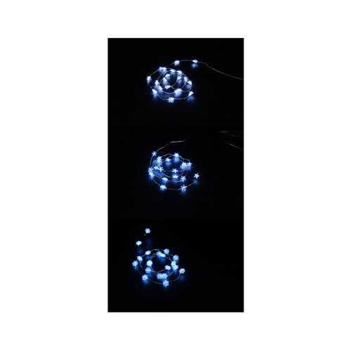 Guirnalda copper, a pilas, blanco puro, estrella/árbol/navidad, ACTUEL.