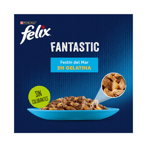 FELIX Comida para gatos a base de pescado en gelatina FELIX 4 uds. x 85 g.