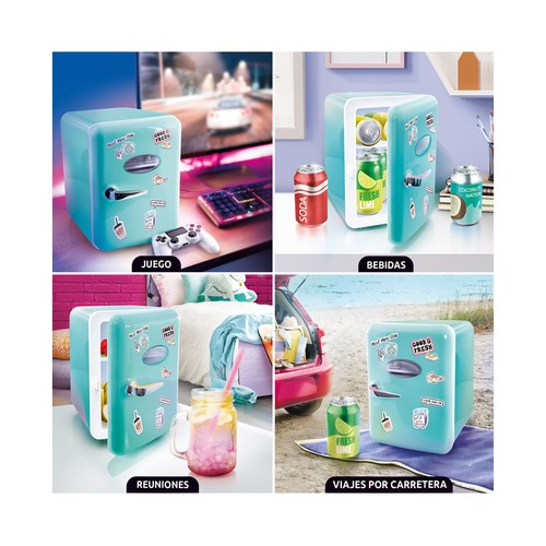 Mini Fridge, Mini Frigorífico Real de 30 cm, incluye pegatinas CANAL TOYS